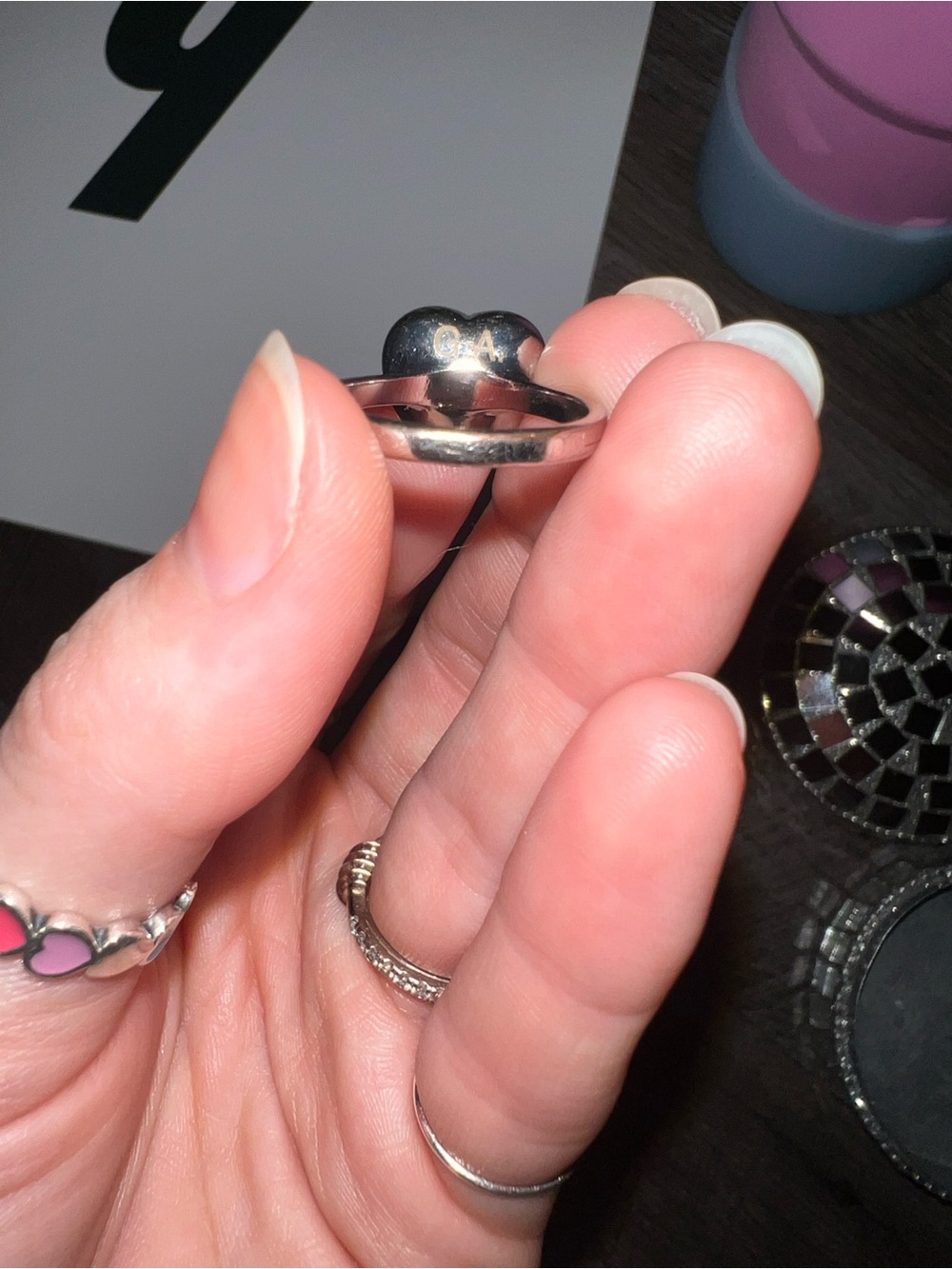 Gracie Abram’s Blue Gem Heart Ring| Size 6 - Picture 4 of 5